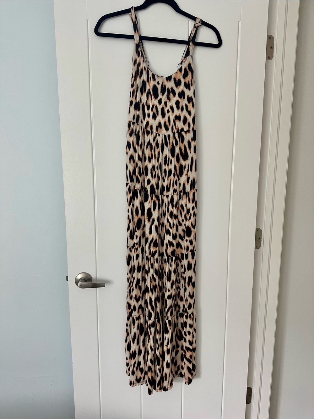 INC International Concepts Leopard-Print Slip Maxi Dress in Brown and Black.